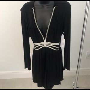 Top super luxury black /  rhinestones trim New